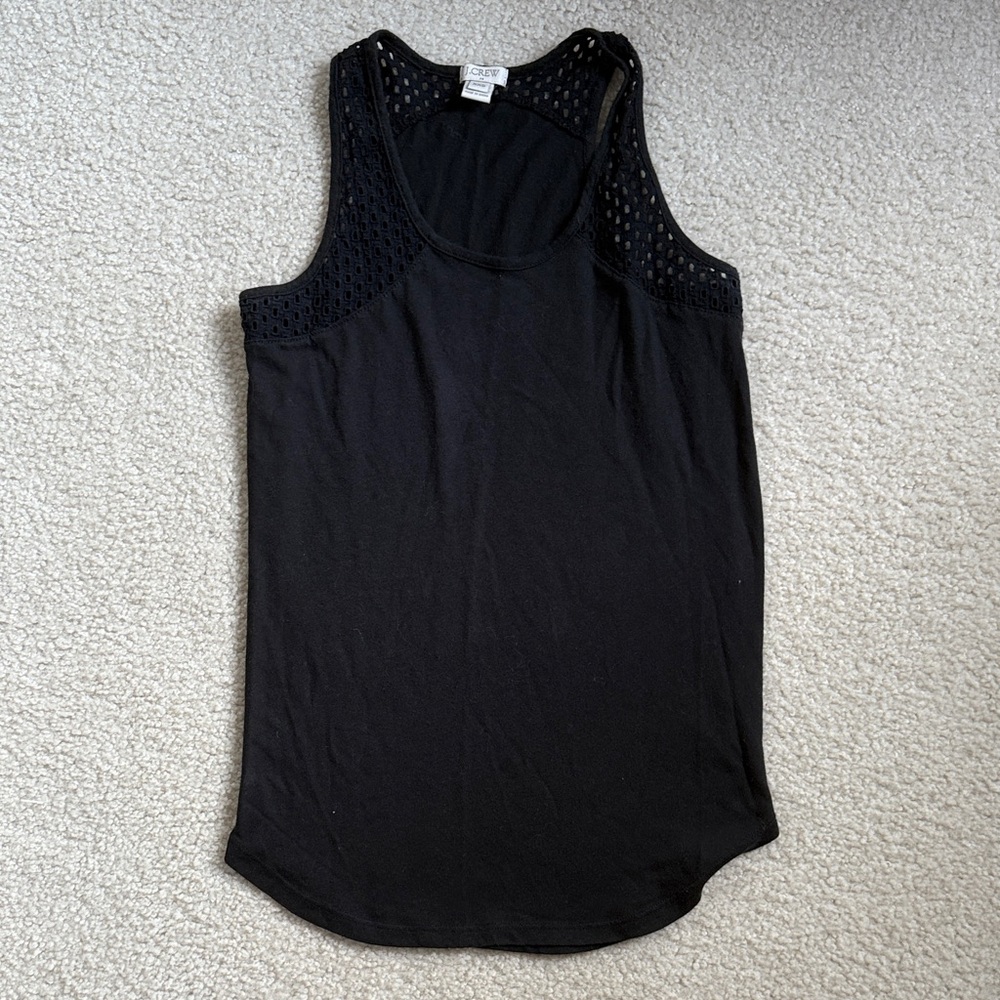 J Crew racerback cotton eyelet tank top